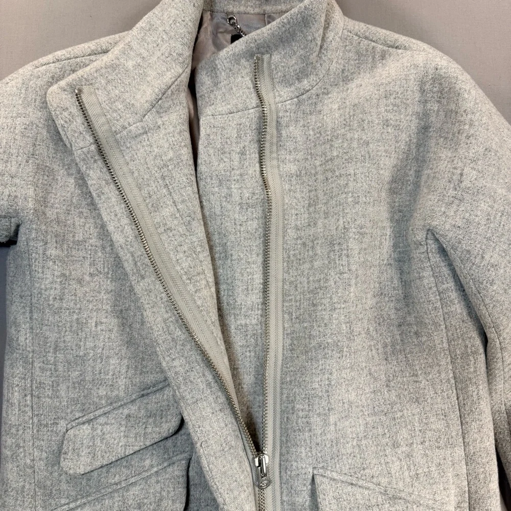 J. Crew Cocoon Coat in Italian Stadium Cloth by Nello Gori, Zip-Up - Womens 4 - Picture 9 of 16